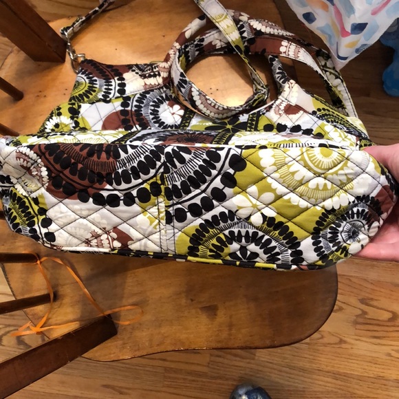 Vera Bradley NWT 2013 Cocoa Moss bag/purse/tote plus double side cap - Picture 11 of 16